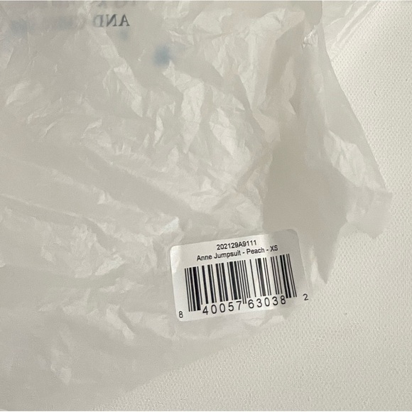 Spell Anne Smocked wide leg jumpsuit XS Peach antique floral off shoulder cotton - Picture 14 of 14